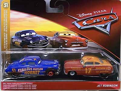 MATTEL CARS 2018 2PACK DIRT TRACK FABULOUS HUDSON HORNET &amp; JET ROBINSON